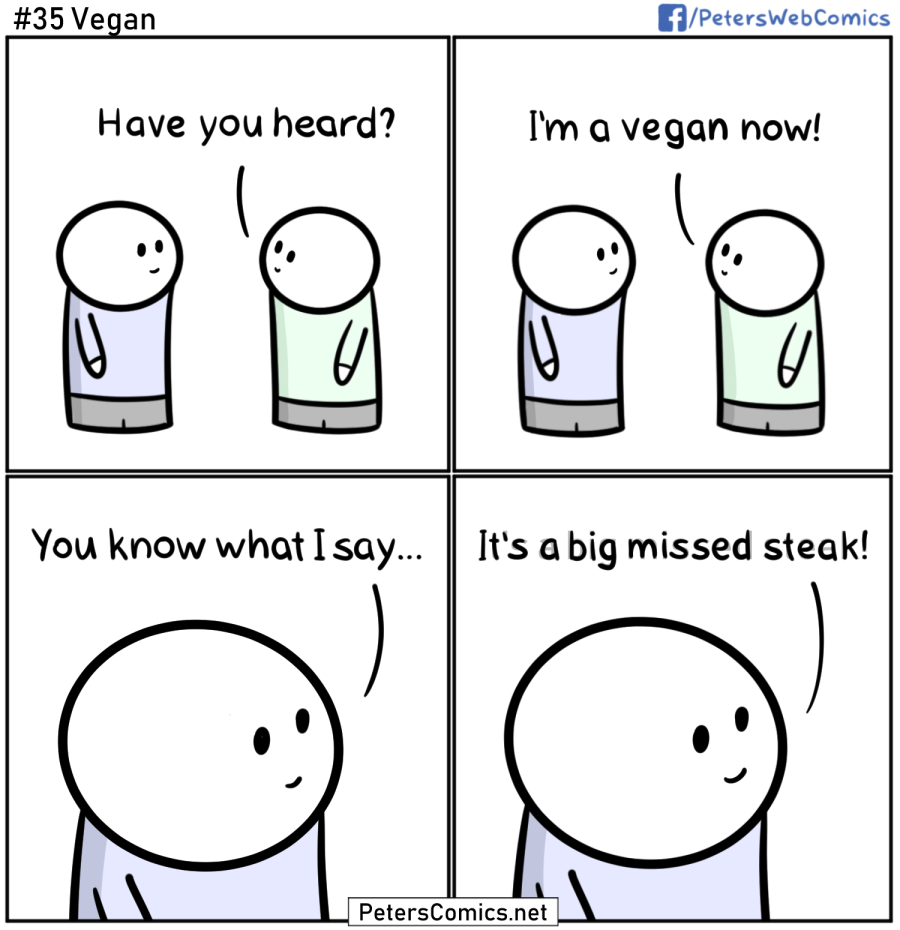 vegan comic pun